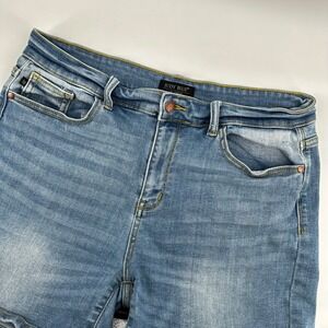 Judy Blue Womens XL Denim Shorts Light Wash High Waist‎ Stretch Casual